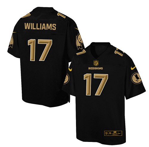 Men's Elite Doug Williams Nike Jersey Black - #17 Pro Line Gold Collection NFL Washington Redskins